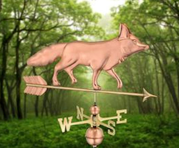 Animal Fox Sculptural Weathervane Arrow Compass Garden Decorative